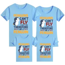 Family Matching Clothing Top Parent-kids Penguins Can't Fly I Can't Fly Therefore I Am A Penguin Family T-shirts