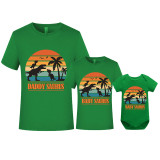 Father's Day Matching Clothing Top Father-kids Baby Saurus Beach Family T-shirts