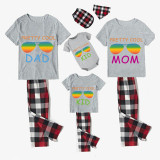Family Matching Pajamas Exclusive Design Pretty Cool Sunglasses Gray Short Long Pajamas Set