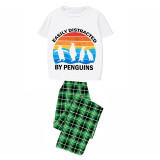 Family Matching Pajamas Exclusive Design Easily Distracted By Penguin Green Plaid Pants Pajamas Set