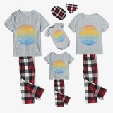 Family Matching Pajamas Exclusive Design Lazy Day Of Summer Gray Short Long Pajamas Set