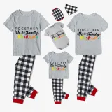 Family Matching Pajamas Exclusive Design Together We Are Family Gray Short Long Pajamas Set