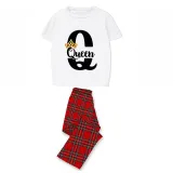 Family Matching Pajamas Exclusive Design King Prince Princess Queen White Short Long Pajamas Set