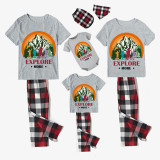 Family Matching Pajamas Exclusive Design Explore More Mountains Gray Short Long Pajamas Set