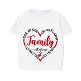 Family Matching Pajamas Exclusive Design Side By Side Or Miles Apart Family Will Always Be Connected By Heart White Short Long Pajamas Set