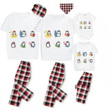 Family Matching Pajamas Exclusive Design Cute Penguins White Short Long Pajamas Set