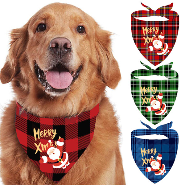 Christmas Design Pet Scarf Flying Santa Dog Cloth