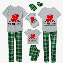 Family Matching Pajamas Exclusive Design Family Name Custom Green Plaid Pants Pajamas Set