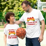 Father's Day Matching Clothing Top Father-kids Leveled Up To Daddy Family T-shirts
