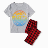 Family Matching Pajamas Exclusive Design Lazy Day Of Summer Gray Short Long Pajamas Set