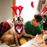 Christmas Design Pet Scarf Christmas Deer Dog Cloth