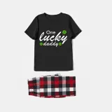Family Matching Pajamas Exclusive Design One Lucky Black Pajamas Set