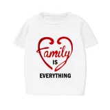 Family Matching Pajamas Exclusive Design Love Heart White Short Pajamas Set