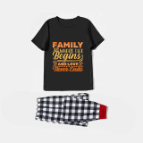 Family Matching Pajamas Exclusive Design Family Where Life Begins And Love Never Ends Black Pajamas Set