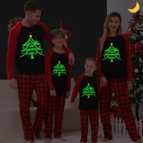 Christmas Matching Family Pajamas Luminous Glowing We Are Family Tree Black Pajamas Set
