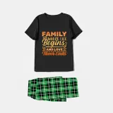 Family Matching Pajamas Exclusive Design Family Where Life Begins And Love Never Ends Black Pajamas Set