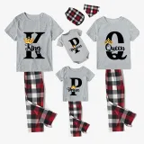 Family Matching Pajamas Exclusive Design King Prince Princess Queen Gray Short Long Pajamas Set
