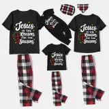Christmas Matching Family Pajamas Jesus Is The Reason For The Season Black Short Pajamas Set