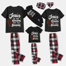 Christmas Matching Family Pajamas Jesus Is The Reason For The Season Black Short Pajamas Set
