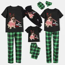 Christmas Matching Family Pajamas Dachshund Merry Christmas Black Short Pajamas Set