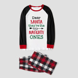 Christmas Matching Family Pajamas Dear Santa They Are Naughty Ones Plaids Pants Pajamas Set