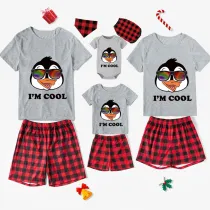 Family Matching Pajamas Exclusive Design I'm Cool White Short Pajamas Set