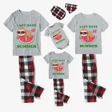 Family Matching Pajamas Exclusive Design Lazy Days Of Summer Gray Short Long Pajamas Set
