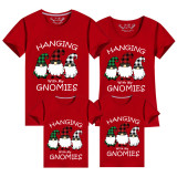 Family Matching Christmas Tops Exclusive Design Hanging Gnomies Family Christmas T-shirt