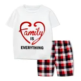 Family Matching Pajamas Exclusive Design Love Heart White Short Pajamas Set