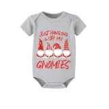 Christmas Matching Family Pajamas Hanging with My Gnomies Gray Short Pajamas Set