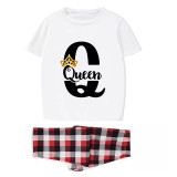 Family Matching Pajamas Exclusive Design King Prince Princess Queen White Short Long Pajamas Set