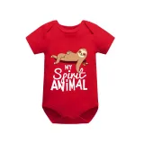 Family Matching Pajamas Exclusive Design My Spirit Animal Red Short Pajamas Set