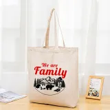 Christmas Eco Friendly 2023 We are Family Bear Handle Canvas Tote Bag
