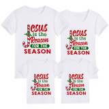 Family Matching Christmas Tops Exclusive Design Jesus is The Reason Family Christmas T-shirt