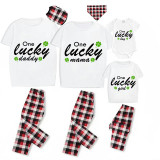 Family Matching Pajamas Exclusive Design One Lucky White Short Long Pajamas Set