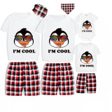 Family Matching Pajamas Exclusive Design I'm Cool White Short Pajamas Set