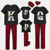 Family Matching Pajamas Exclusive Design King Prince Princess Queen Black And Red Plaid Pants Pajamas Set