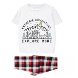 Family Matching Pajamas Exclusive Design Extreme Adventure Explore More White Short Long Pajamas Set