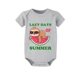 Family Matching Pajamas Exclusive Design Lazy Days Of Summer Gray Short Long Pajamas Set