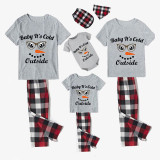Christmas Matching Family Pajamas Baby It's Cold Outside Short Gray Short Pajamas Set
