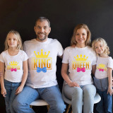 Family Matching Clothing Top Parent-kids One Lucky Family T-shirts