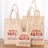 Christmas Eco Friendly Hanging with Five Gnomies Handle Canvas Tote Bag