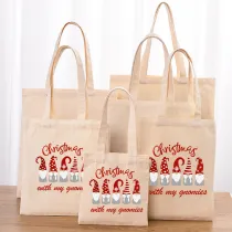 Christmas Eco Friendly Hanging with Five Gnomies Handle Canvas Tote Bag