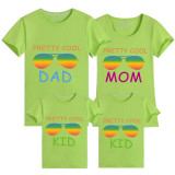 Family Matching Clothing Top Parent-kids Pretty Cool Sunglasses Family T-shirts