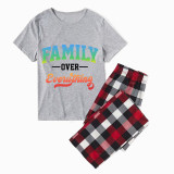 Family Matching Pajamas Exclusive Design Family Over Everthing Gray Short Long Pajamas Set