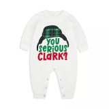 Christmas Matching Family Pajamas Plaids Hat You Serious Clark White Top Green Plaids Pajamas Set