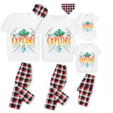 Family Matching Pajamas Exclusive Design Explore White Short Long Pajamas Set