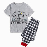 Family Matching Pajamas Exclusive Design Extreme Adventure Explore More Gray Short Long Pajamas Set