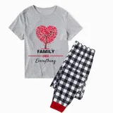 Family Matching Pajamas Exclusive Design Family Over Everthing Tree Gray Short Long Pajamas Set