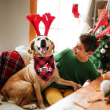 Christmas Design Pet Scarf HO HO Christmas Hat Dog Cloth